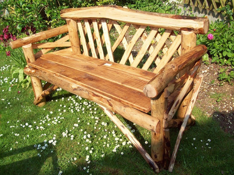 Canterbury 3 Seat Hardwood Rustic Garden Bench